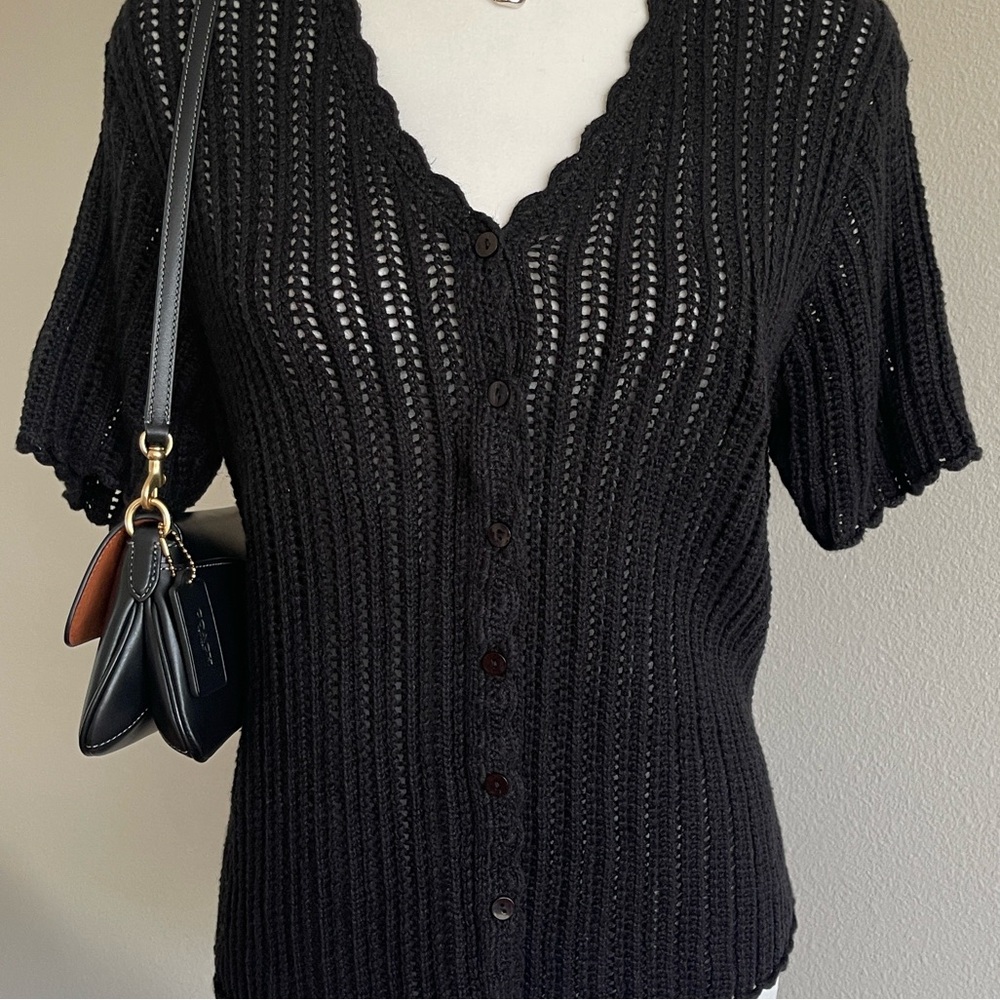 JohnPaulRichard Black Knit Cardigan Size L - Picture 3 of 7